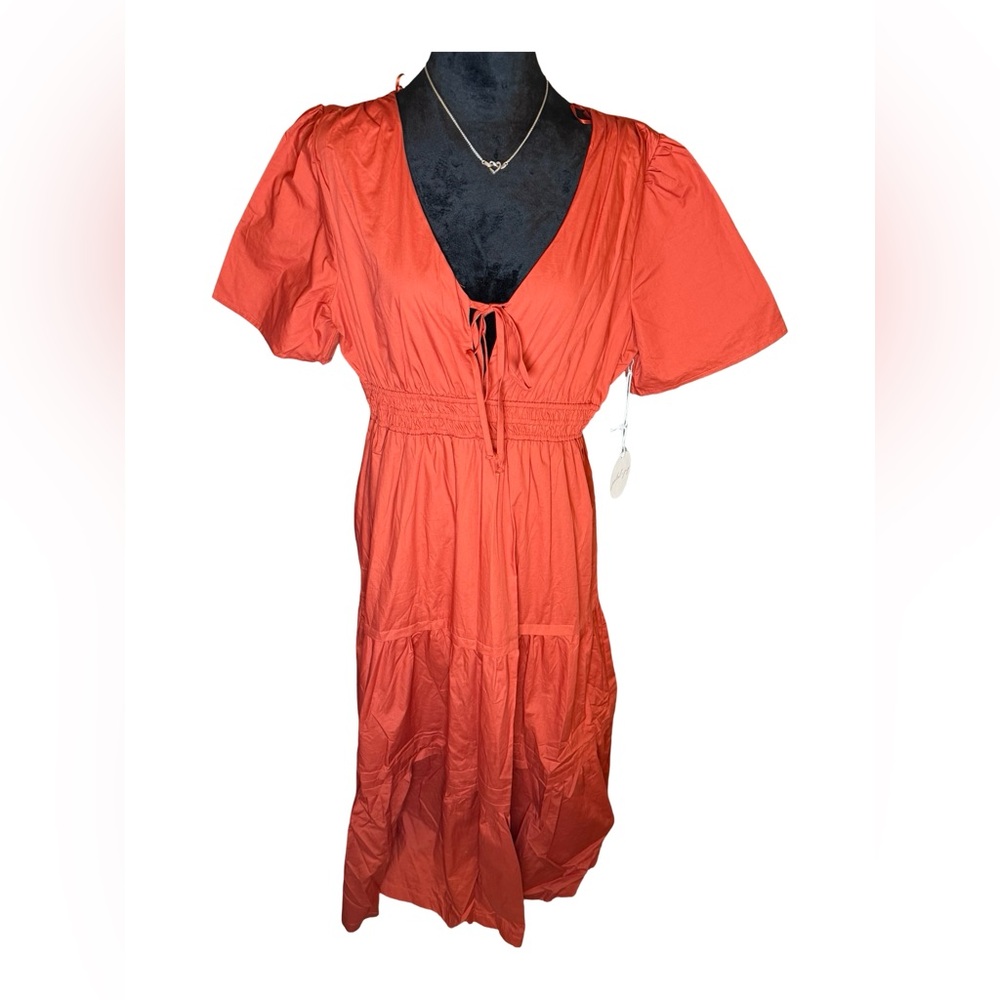 Petal & Pup Madelyn Tied Tiered Maxi Dress Red XL - NWT Perfect Fit